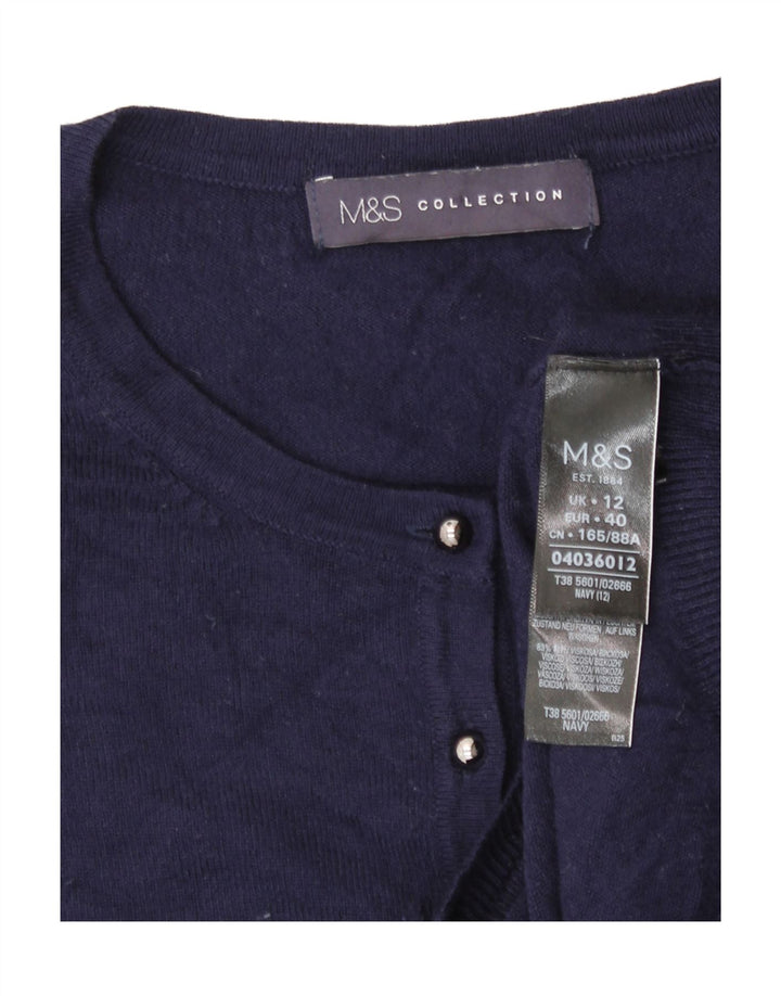 Marks & Spencer Γυναικεία ζακέτα πουλόβερ UK 12 Medium Navy Blue Viscose