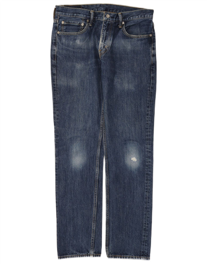 LEVI'S Mens 511 Distressed Slim Jeans W32 L29 Μπλε βαμβακερό