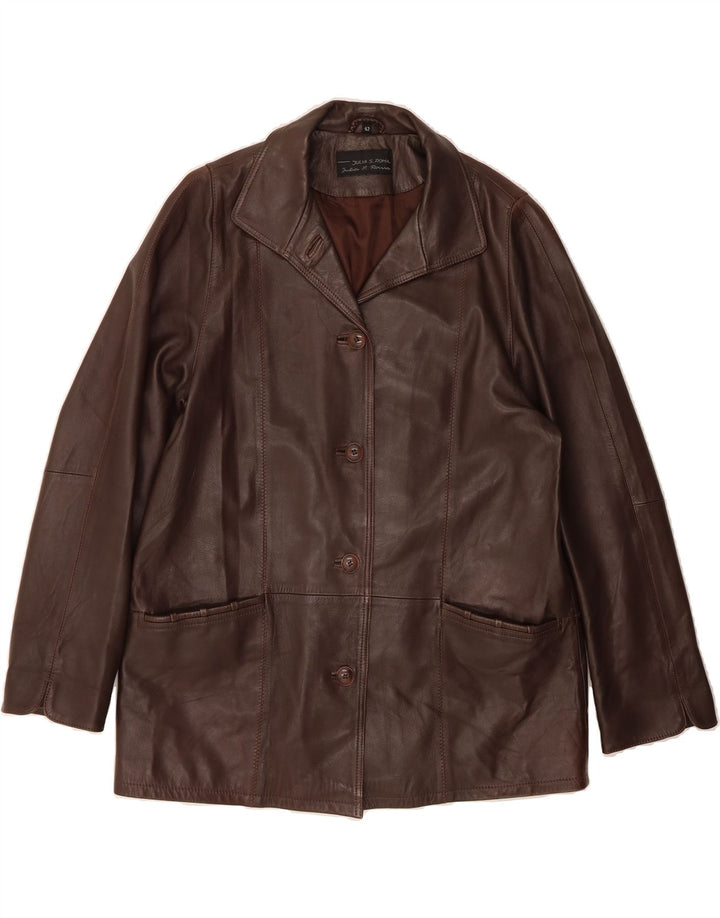 JULIA S. ROMA Womens Leather Jacket IT 42 Medium Brown Leather Vintage Julia S. Roma and Second-Hand Julia S. Roma from Messina Hembry 