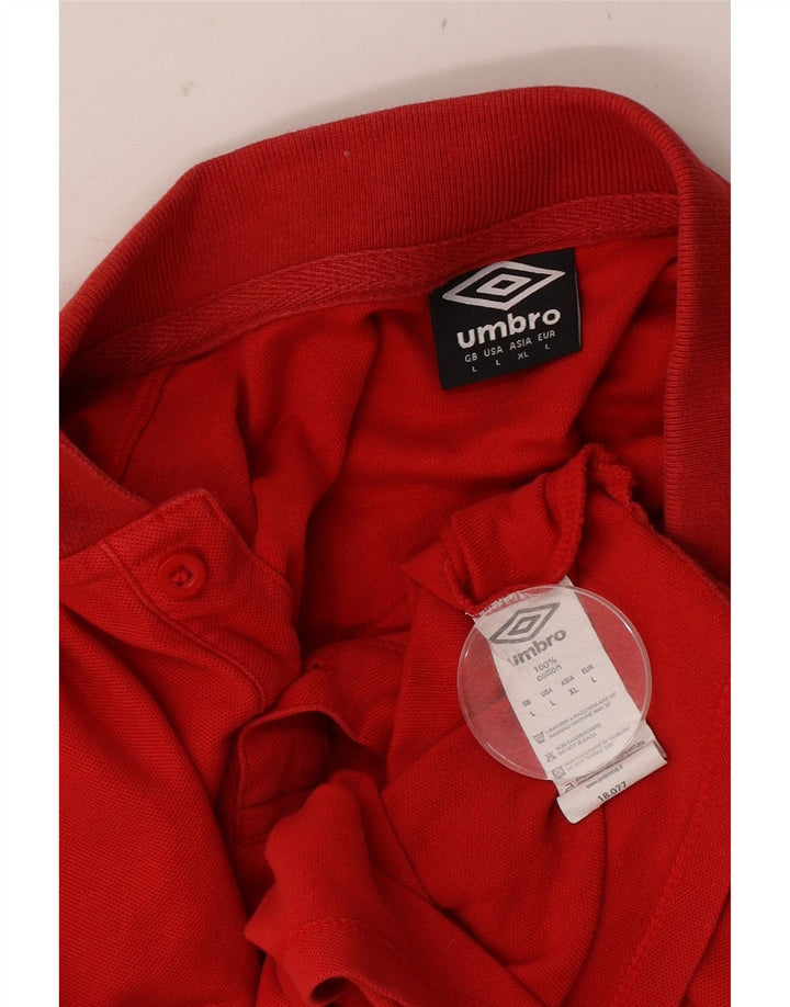Ανδρικό πουκάμισο πόλο Umbro μεγάλο κόκκινο βαμβακερό