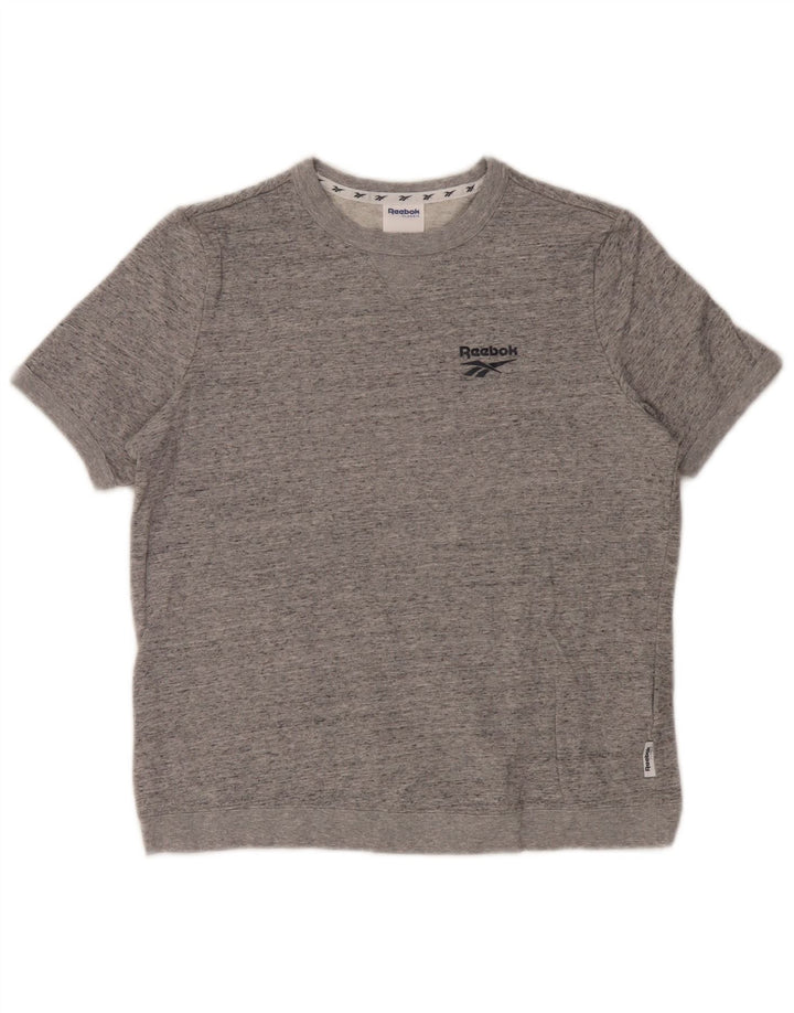 Reebok γυναικείο μπλουζάκι μεγάλου μεγέθους Top UK 8/10 Small Grey Flecked