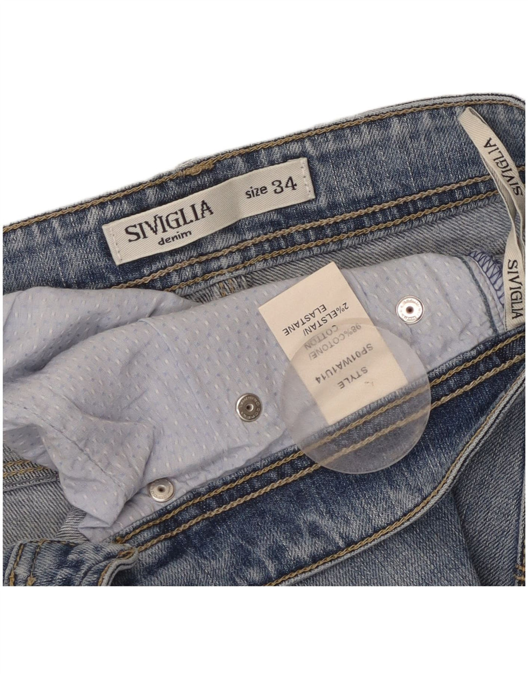 SIVIGLIA Γυναικείο Slim Jeans W34 L28 Μπλε Βαμβακερό
