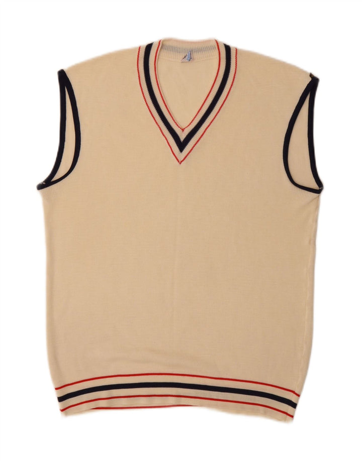Vintage ανδρικό γιλέκο Tank Top Μικρό μπεζ ακρυλικό