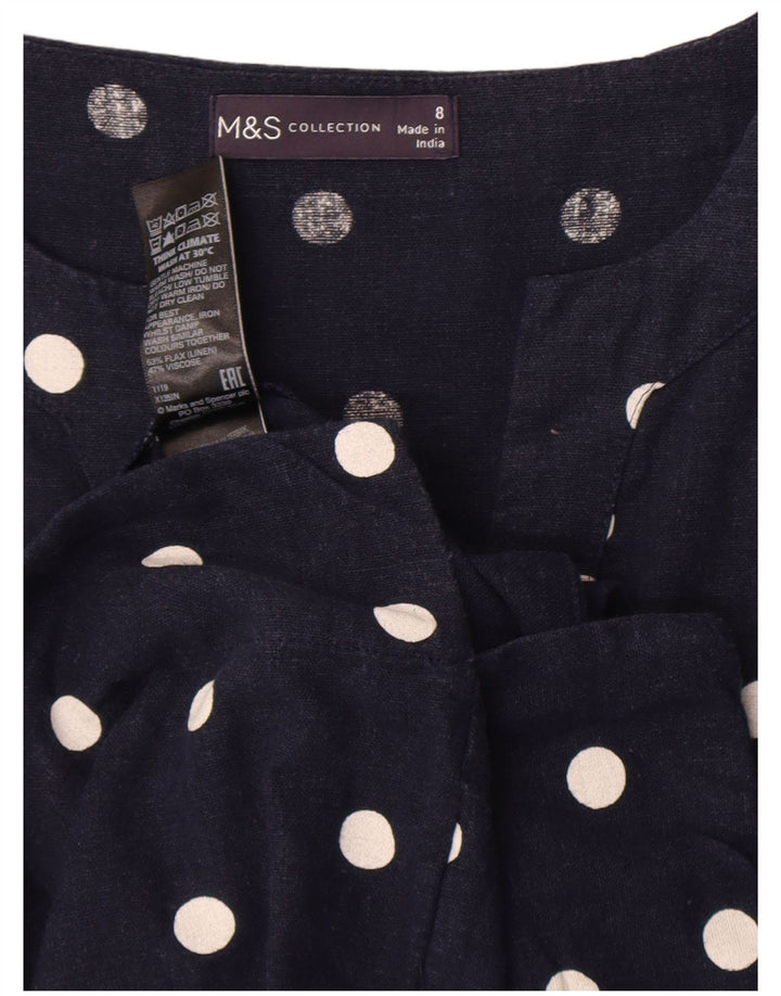 Marks & Spencer Γυναικείο φόρεμα Shift UK 8 Small Navy Blue Pot