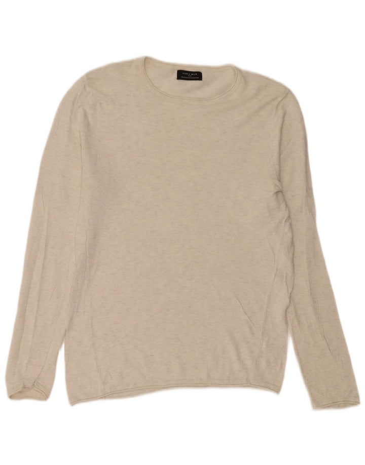 Ανδρικό πουλόβερ Zara Boat Neck Jumper Medium Beige Flecked