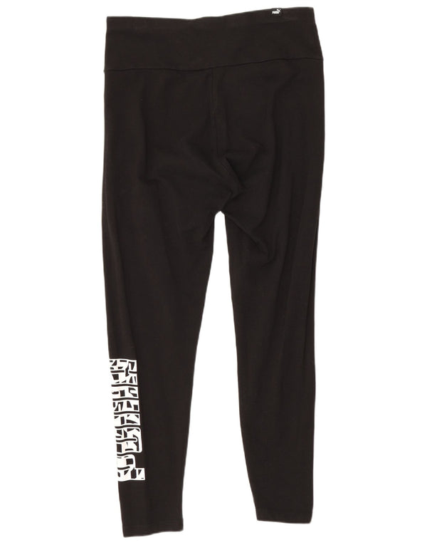Puma Γυναικείο Γραφικό Crop κολάν UK 12 μεσαίο μαύρο βαμβακερό