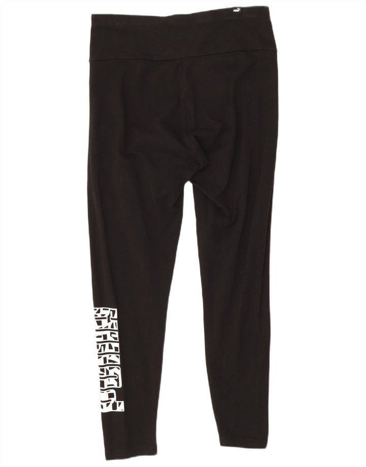 Puma Γυναικείο Γραφικό Crop κολάν UK 12 μεσαίο μαύρο βαμβακερό