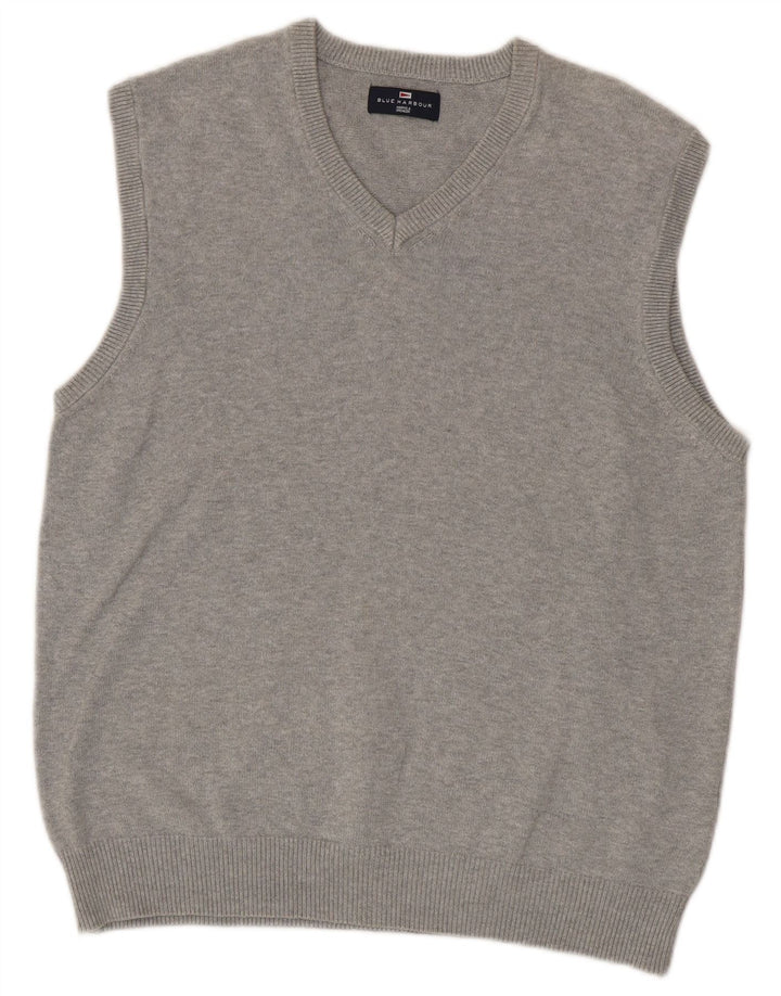 Marks & Spencer Ανδρικό Μπλε Γιλέκο Harbor Tank Top Μεσαίο γκρι βαμβακερό
