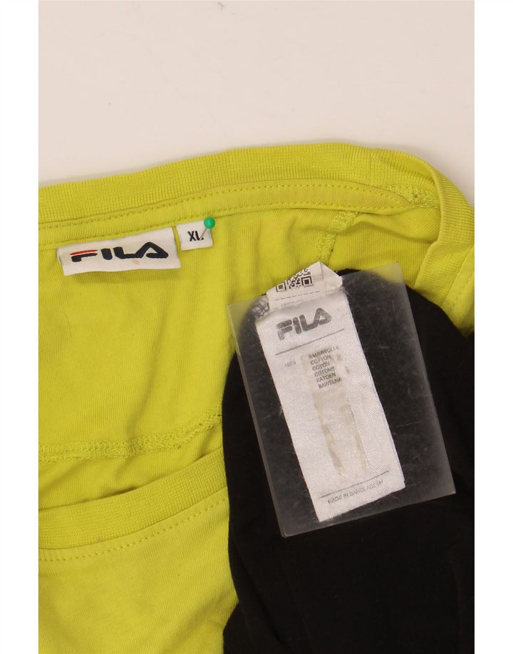 Ανδρικό γραφικό T-Shirt FILA Top XL Μαύρο Colourblock Βαμβακερό