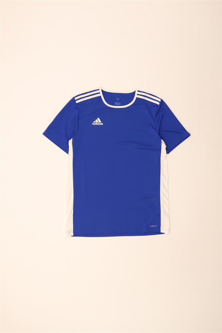 Adidas Ανδρικό T-Shirt Climalite Top Large Blue Colourblock Πολυεστέρας
