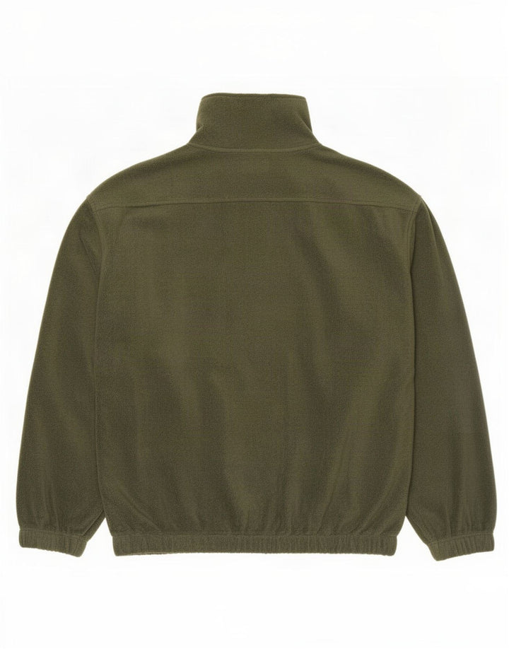 Vintage Ανδρικό Anorak Fleece Jumper Μεγάλο Χακί Πολυεστέρας