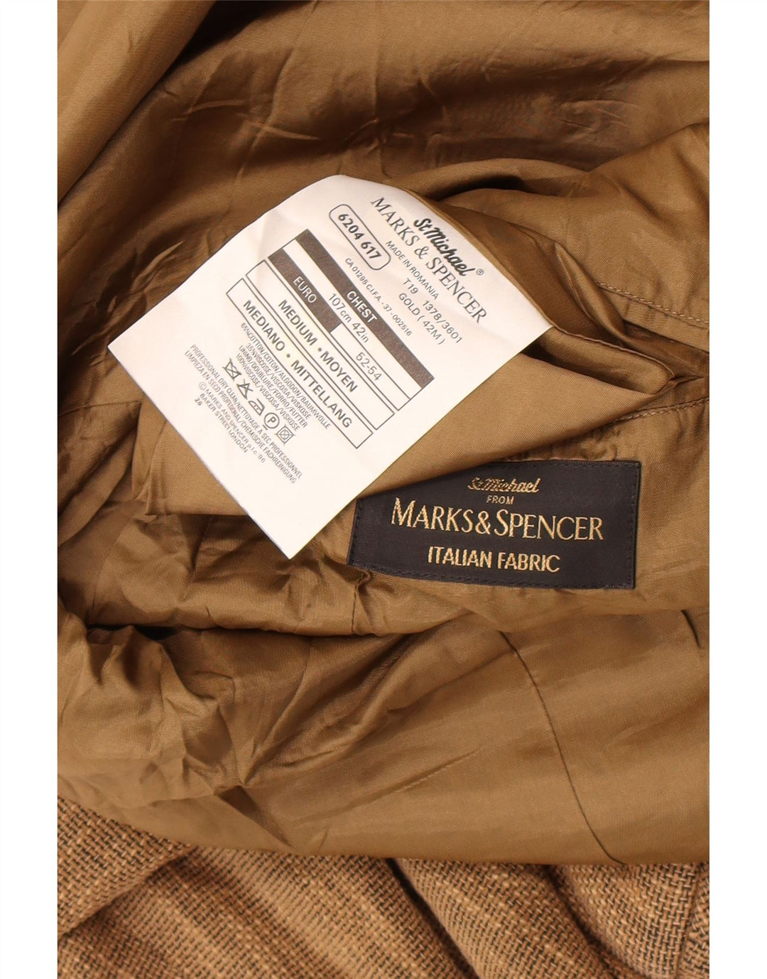 Marks & Spencer Ανδρικό μπλέιζερ με 3 κουμπιά σακάκι UK 38 Μεσαίου καφέ