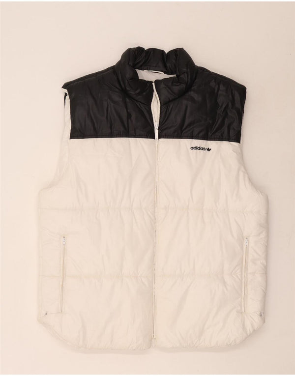 Adidas Ανδρικό padded Gilet UK 42 XL White Colourblock Polyester