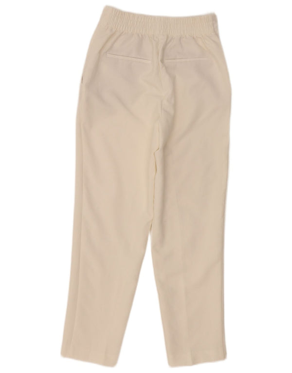 Zara Γυναικείο ψηλόμεσο κωνικό παντελόνι Chino XS W24 L27 Λευκό Πολυεστέρας