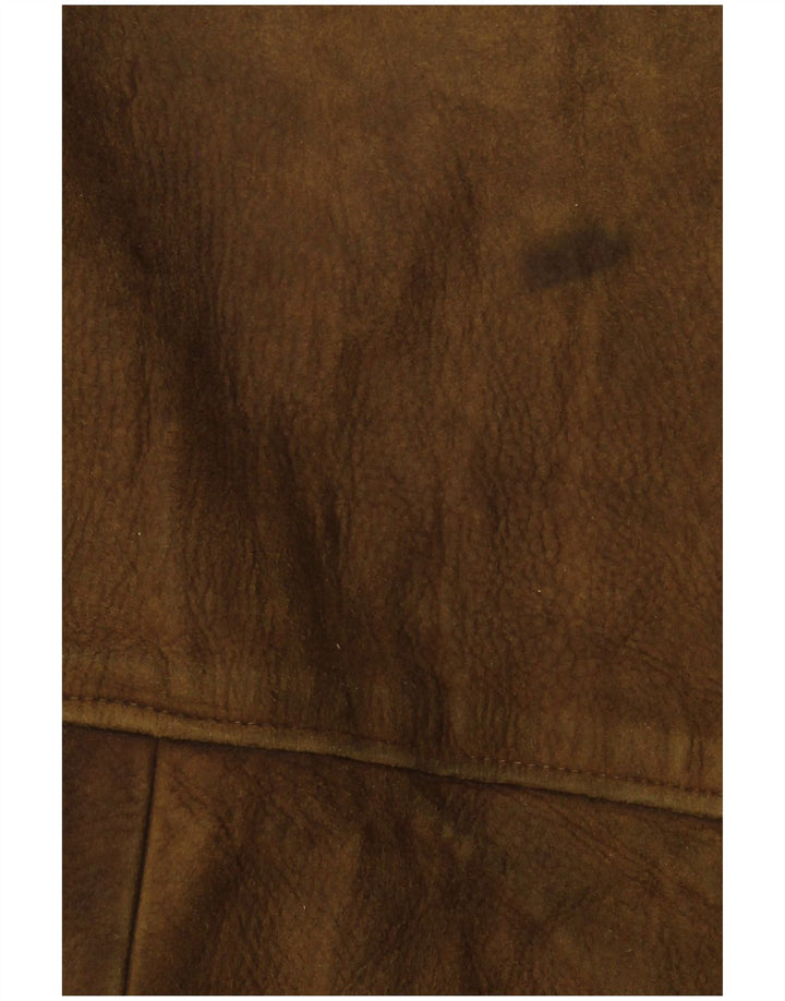 VINTAGE Ανδρικό Δερμάτινο Μπουφάν UK 38 Medium Khaki Leather