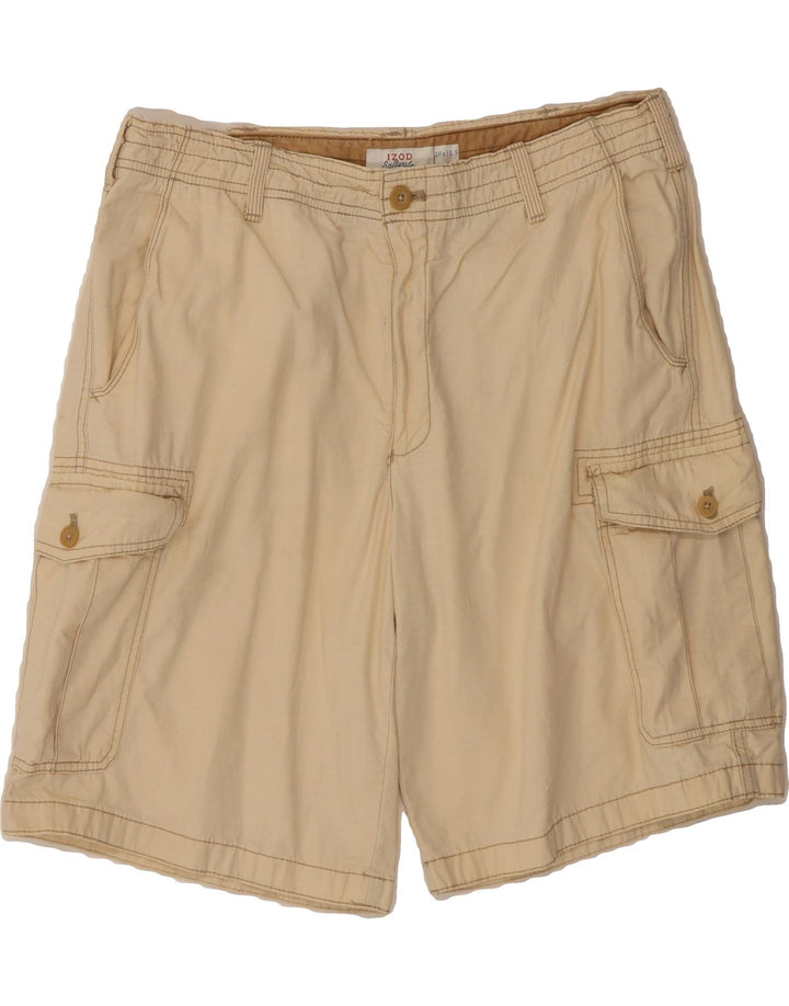 IZOD Mens Cargo Shorts W36 Large Beige Cotton Vintage Izod and Second-Hand Izod from Messina Hembry 