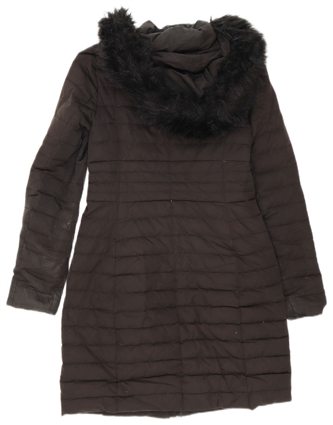 Zara Γυναικείο παλτό με κουκούλα Oversized UK 6 XS Μαύρο
