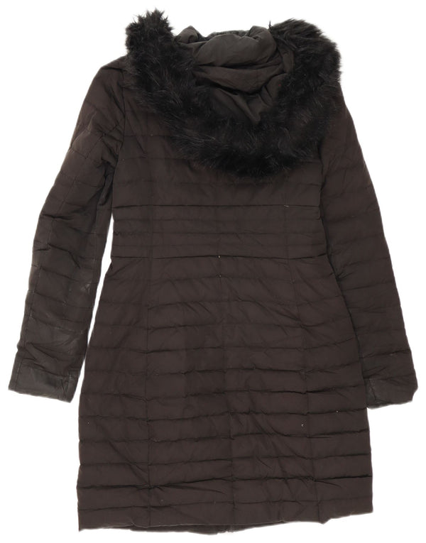 Zara Γυναικείο παλτό με κουκούλα Oversized UK 6 XS Μαύρο