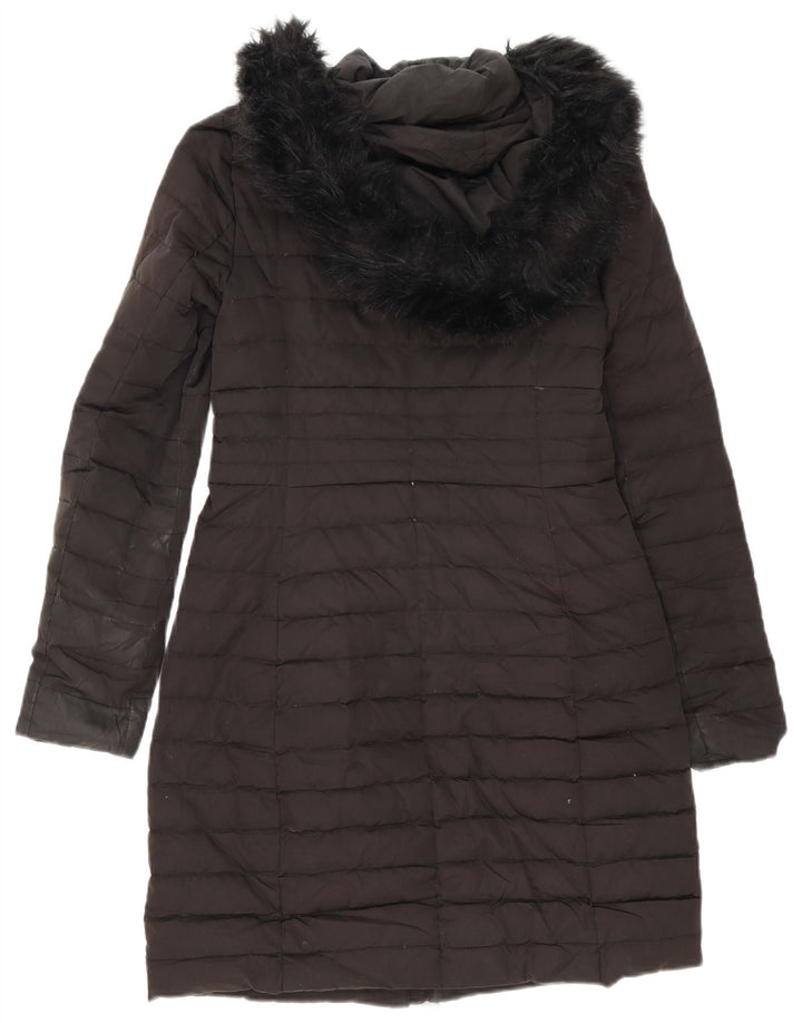 Zara Γυναικείο παλτό με κουκούλα Oversized UK 6 XS Μαύρο