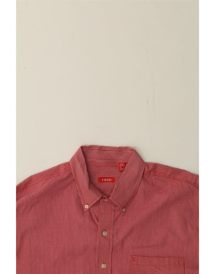 IZOD Mens Shirt XL Red Check Cotton Vintage Izod and Second-Hand Izod from Messina Hembry 