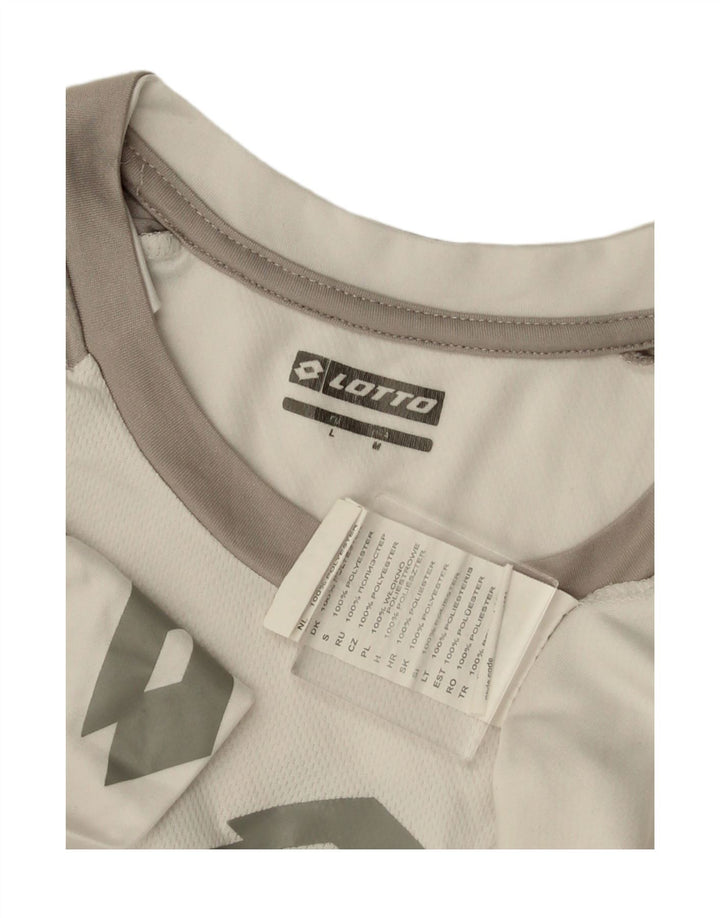 Ανδρικό γραφικό T-Shirt LOTTO Top Medium White Colorblock Πολυεστέρας