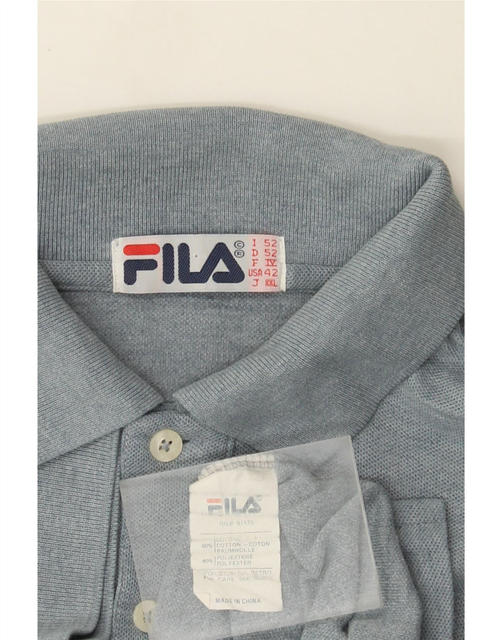 Fila Ανδρικό Πόλο Μπλουζάκι IT 52 Μεγάλο Μπλε Βαμβακερό
