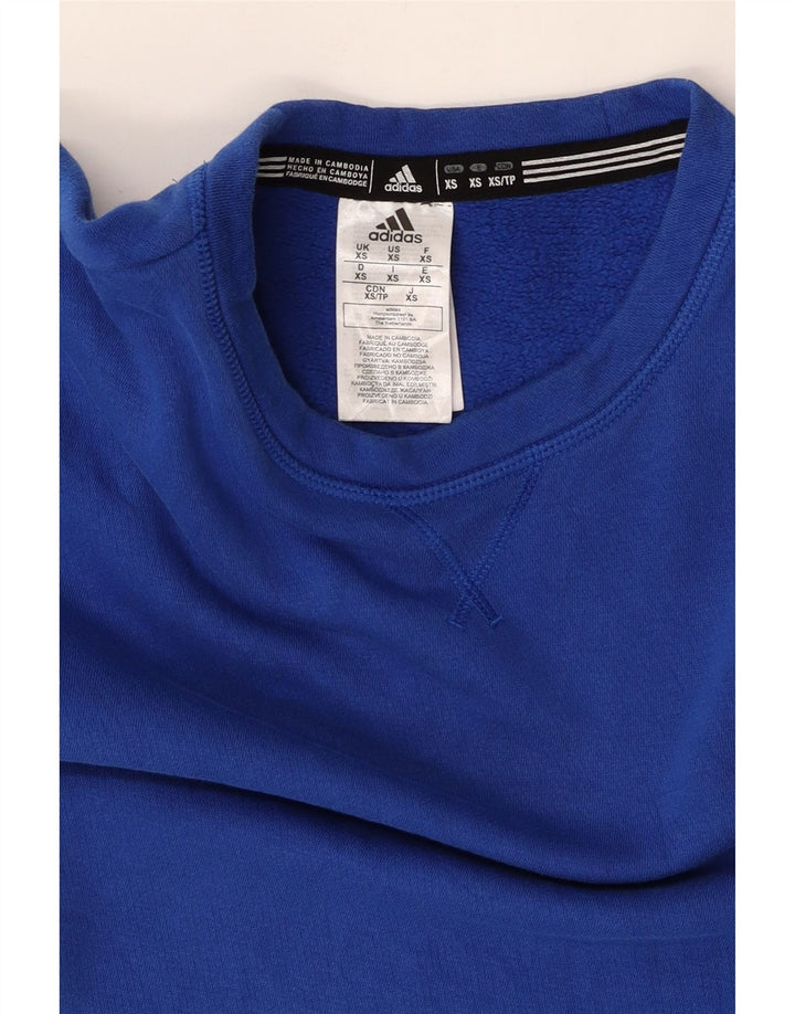 ADIDAS Mens Sweatshirt Jumper XS Blue Cotton Vintage Adidas and Second-Hand Adidas from Messina Hembry 