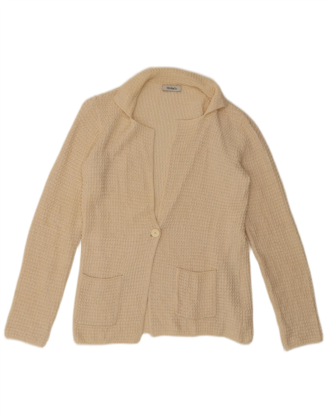 Max & Co. Γυναικείο πουλόβερ ζακέτα UK 10 Small Beige Λευκά είδη