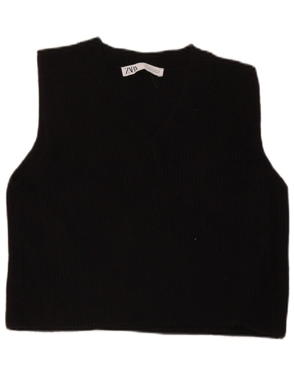 Zara Γυναικείο γιλέκο Crop Tank Top UK 10 Small Black