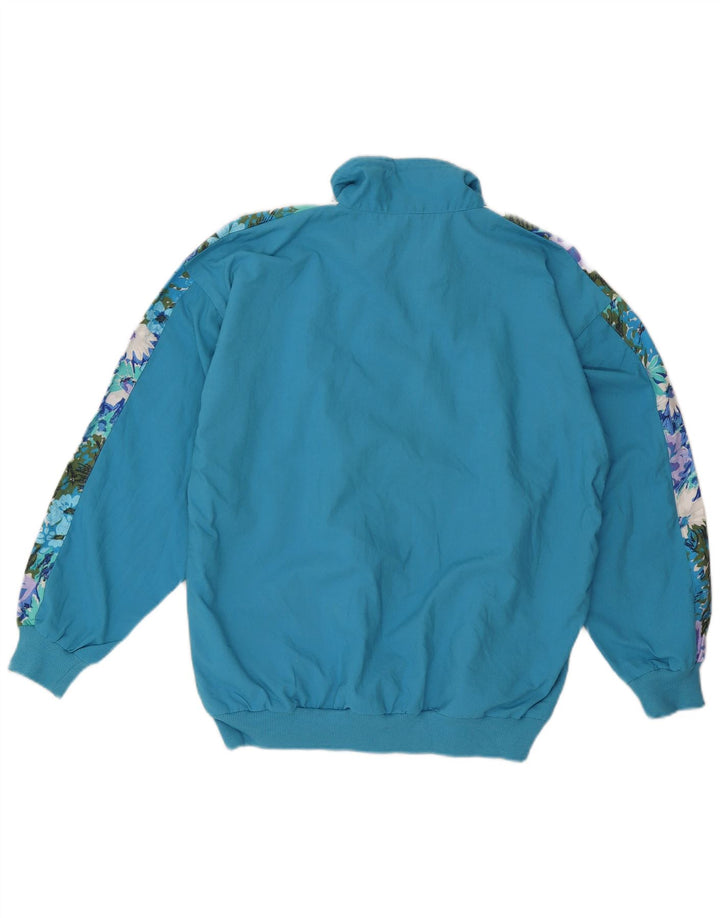 VINTAGE Γυναικεία Ολόσωμη φόρμα UK 14/16 Large Blue Floral Polyester