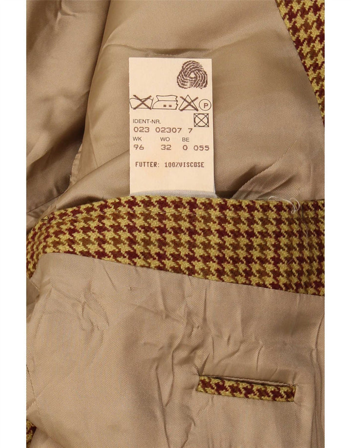Ανδρικό σακάκι σακάκι Hugo Boss 2 κουμπιών UK 42 XL Καφέ Houndstooth Νέο μαλλί
