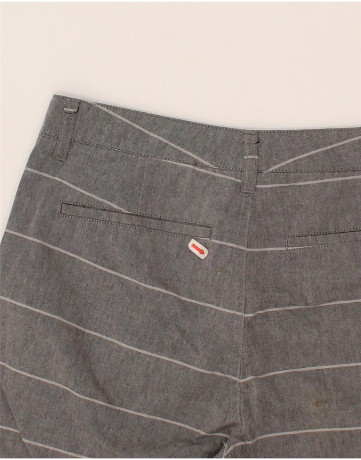 HURLEY Mens Chino Shorts W28 Small Grey Striped Cotton Vintage Hurley and Second-Hand Hurley from Messina Hembry 