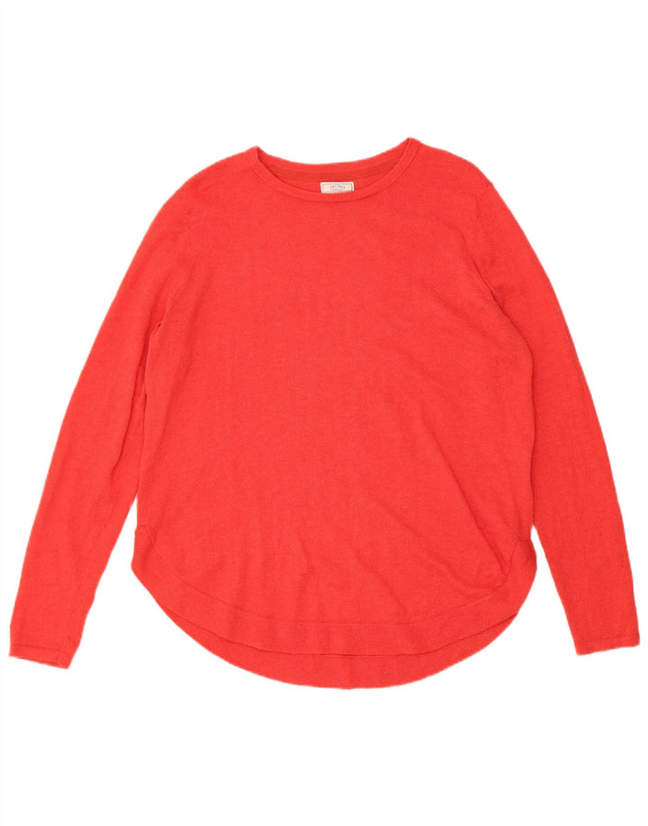 Fat Face Γυναικείο πουλόβερ με λαιμόκαυμα UK 14 Medium Red Polyester