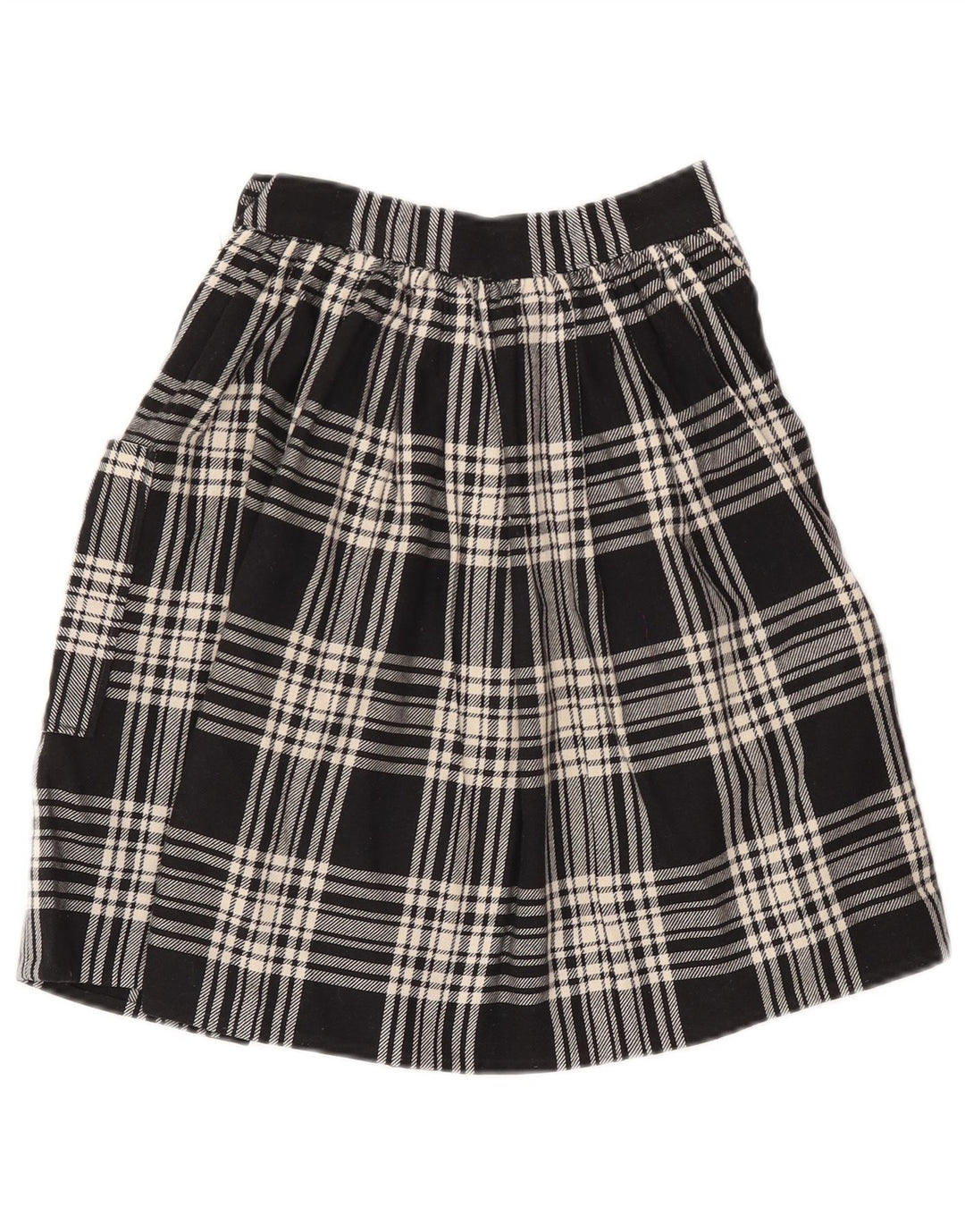 Vintage γυναικεία φούστα σε γραμμή Α W24 XS Black Check