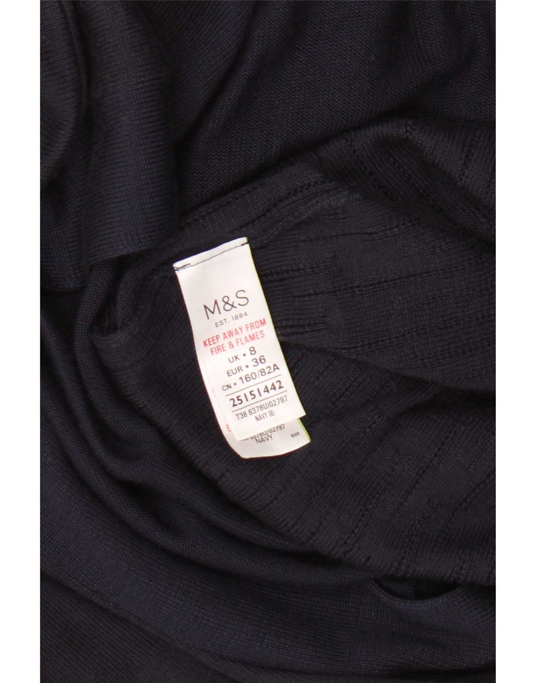 Marks & Spencer Γυναικείο ανοιχτό πουλόβερ ζακέτα UK 8 Small Navy Blue Viscose