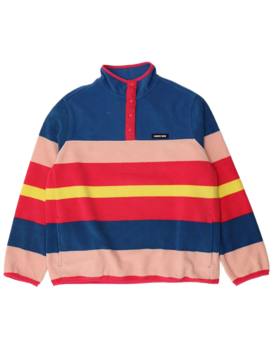 Lands End γυναικείο υπερμεγέθη Fleece Jumper UK 16 Μεγάλο πολύχρωμο ριγέ