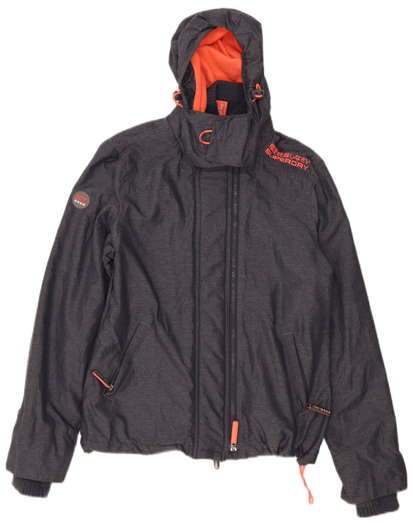 Superdry Γυναικείο Windcheater Hooded Windbreaker Jacket UK 16 Large Grey