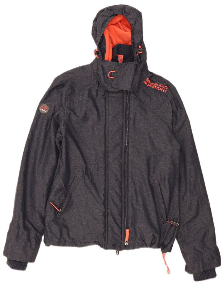 Superdry Γυναικείο Windcheater Hooded Windbreaker Jacket UK 16 Large Grey