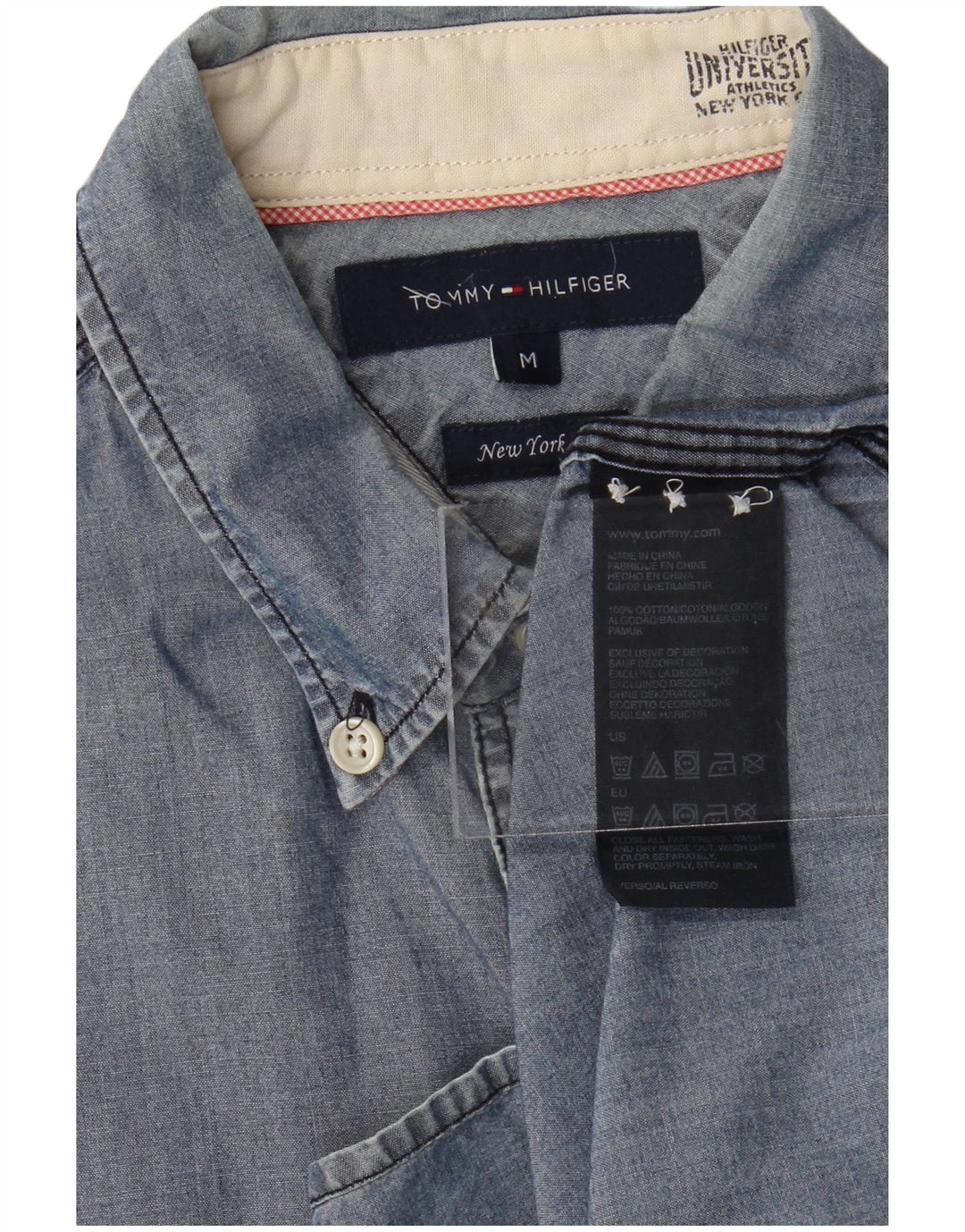 TOMMY HILFIGER Ανδρικό πουκάμισο New York Fit Medium Blue Cotton