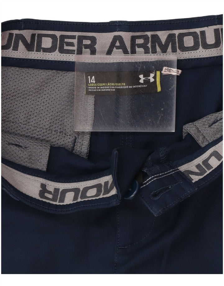 UNDER Armour Boys Chino Shorts 13-14 Years W28 Navy Blue