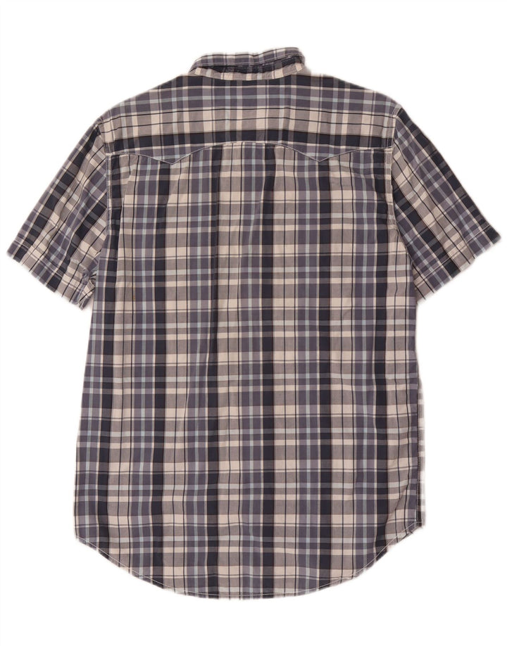 Ανδρικό κοντομάνικο πουκάμισο Levi's Slim Fit, μεσαίο μπλε βαμβακερό