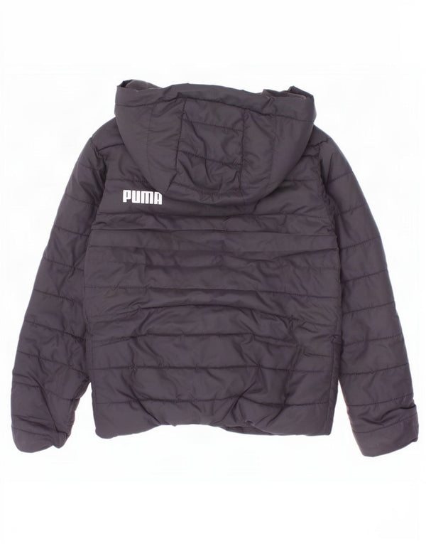 Μπουφάν Puma Boys με κουκούλα με επένδυση 5-6 ετών μαύρο πολυεστέρα
