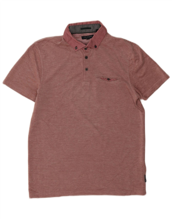 Ted Baker Ανδρικό πουκάμισο Polo Μέγεθος 3 Medium Burgundy Modal