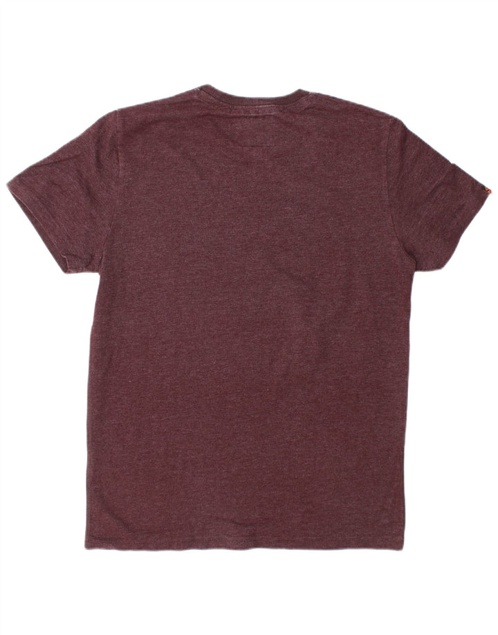Ανδρικό γραφικό μπλουζάκι Superdry Top XL μπορντό πολυεστέρας
