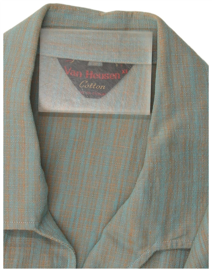 Ανδρικό κοντομάνικο πουκάμισο Van Heusen XL Μπλε βαμβακερό
