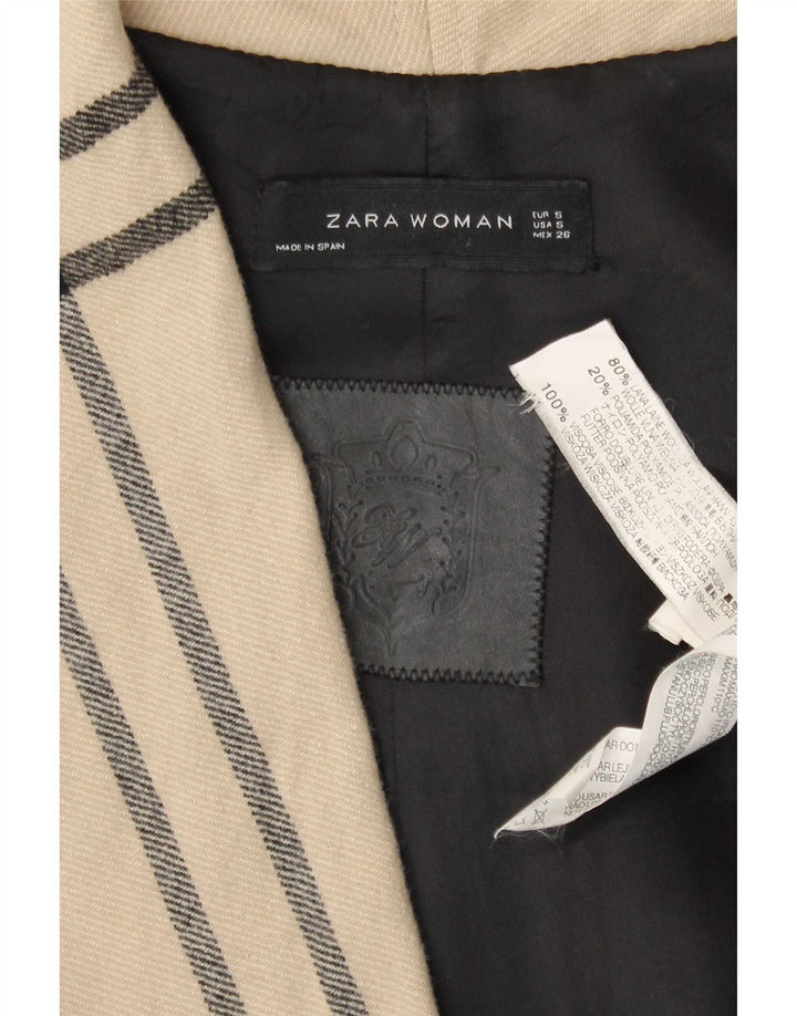 Zara Γυναικείο ανοιχτό παλτό UK 10 Small Beige καρό