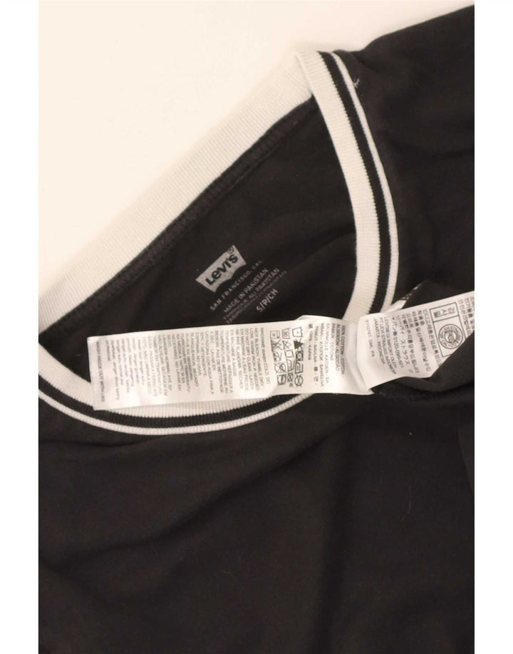 Γυναικείο T-Shirt Levi's Top UK 10 Small μαύρο βαμβακερό