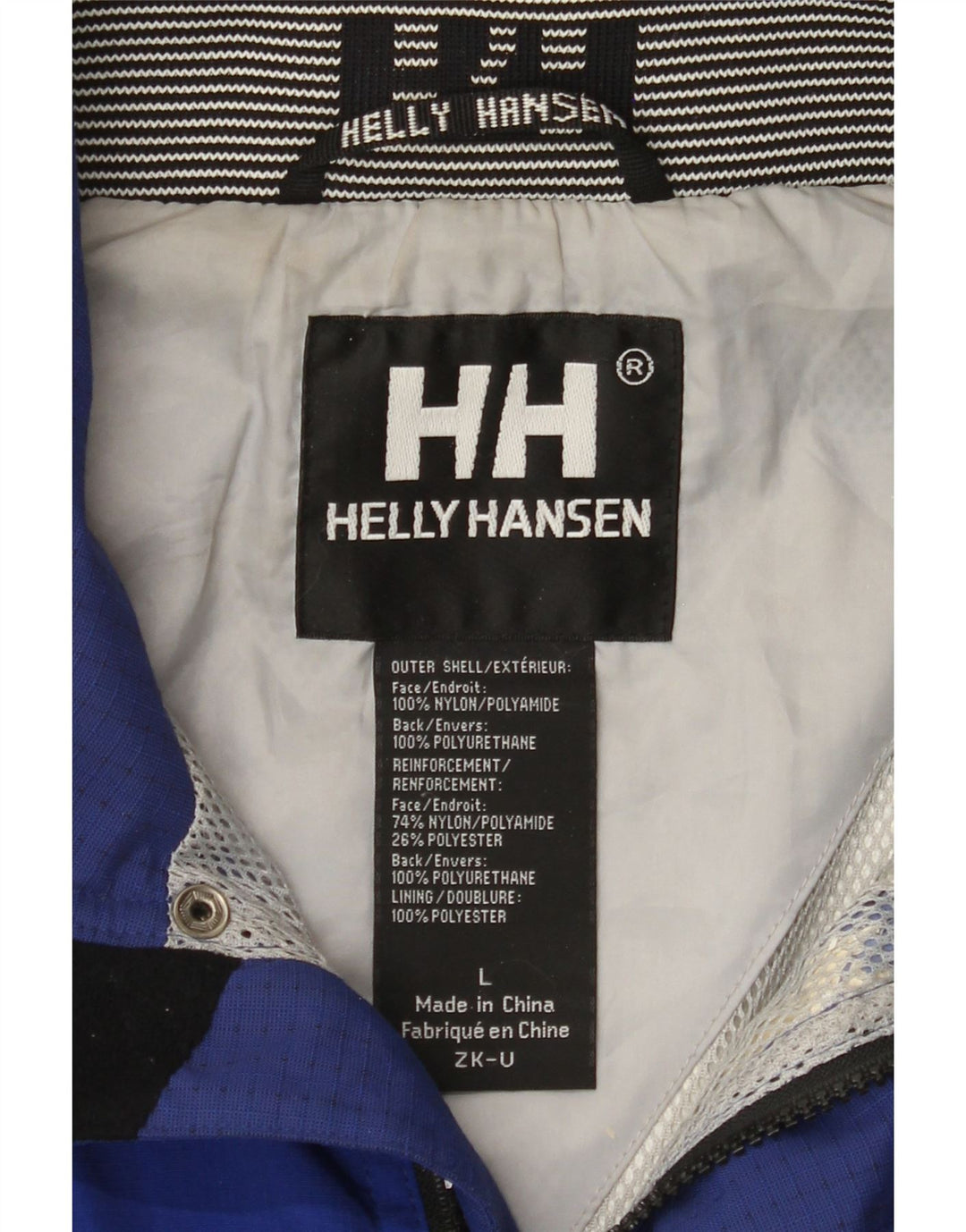 Helly Hansen Ανδρικό γραφικό μπουφάν βροχής UK 40 Large Blue Colorblock Nylon