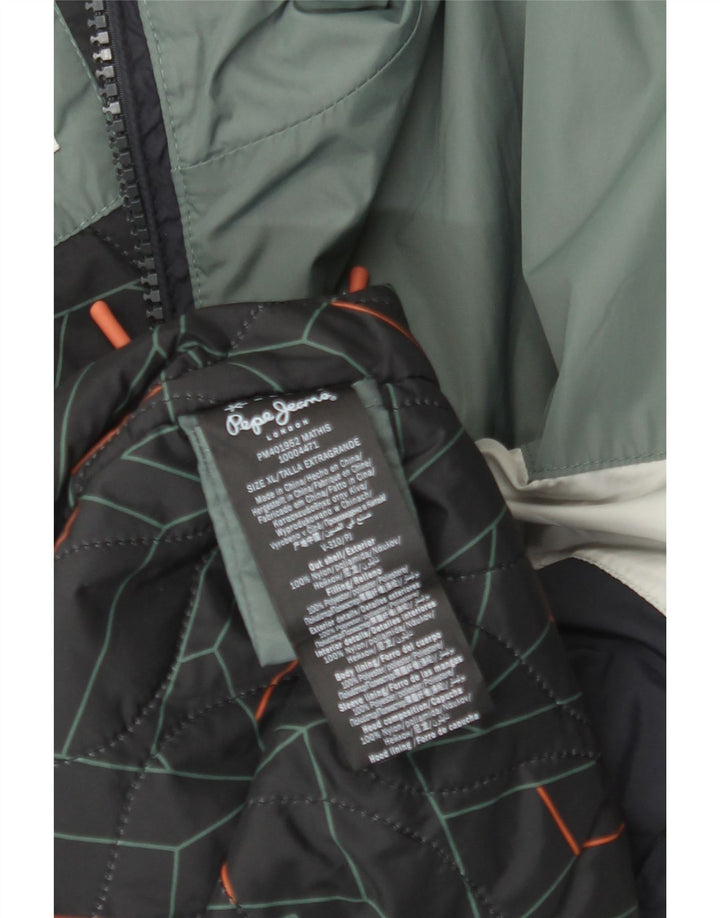 Ανδρικό μπουφάν PEPE JEANS με κουκούλα αντιανεμικό UK 42 XL Navy Blue Colorblock