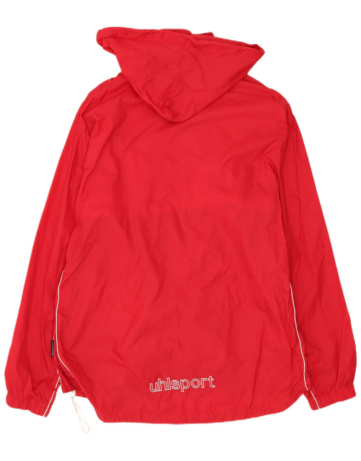 Ανδρικό μπουφάν βροχής με κουκούλα Uhlsport UK 40 μεγάλο κόκκινο πολυεστέρα